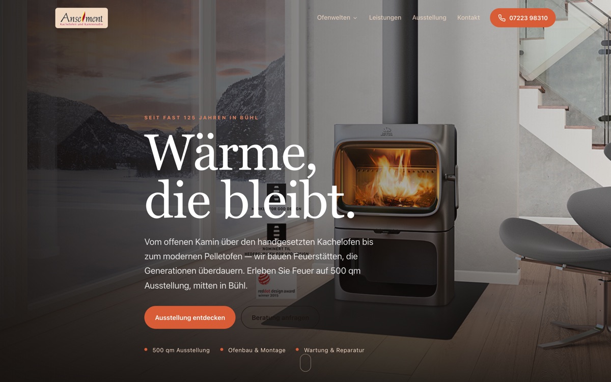 Website Kaminstudio Anselment
